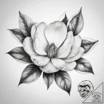 Tattoo sketch magnolia – tattoo sketch (№1758583977_0, 22.09.2025 23:32) — tattoovalue.net