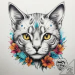 Tattoo sketch playful kitten tattoo, tattoo l… – tattoo sketch (№1758584564_0, 22.09.2025 23:42) — tattoovalue.net
