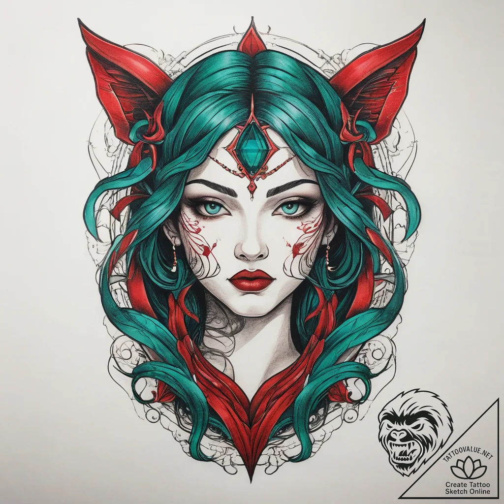 Tattoo sketch emerald, concept art for tattoo... - tattoo sketch (№1758586141_0, 23.09.2025 00:09) — tattoovalue.net