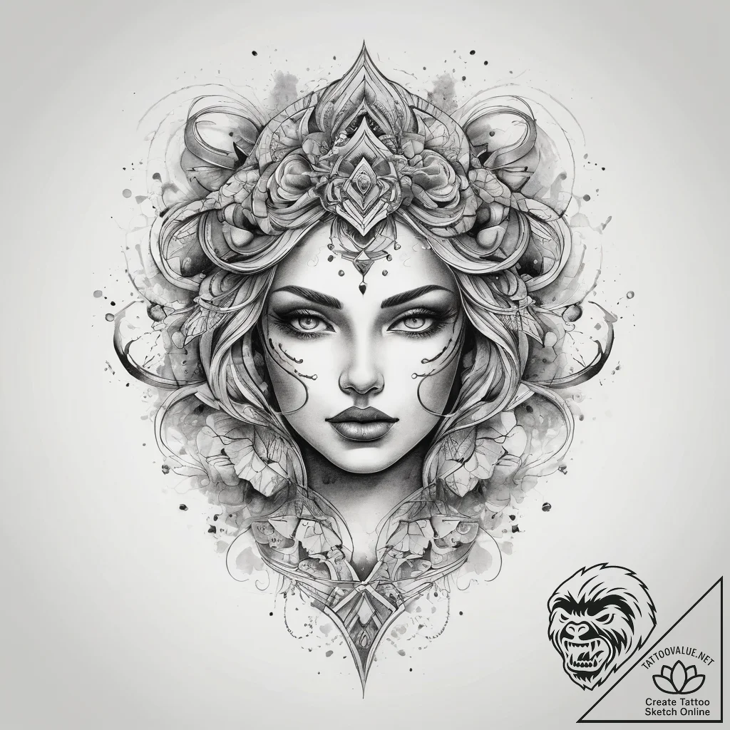 Tattoo sketch stone, tattoo line art, waterco... - tattoo sketch (№1758586732_0, 23.09.2025 00:18) — tattoovalue.net