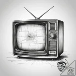Tattoo sketch old television with static, ink… – tattoo sketch (№1758587323_0, 23.09.2025 00:28) — tattoovalue.net