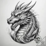 Tattoo sketch new school дракон – tattoo sketch (№1758588501_0, 23.09.2025 00:48) — tattoovalue.net