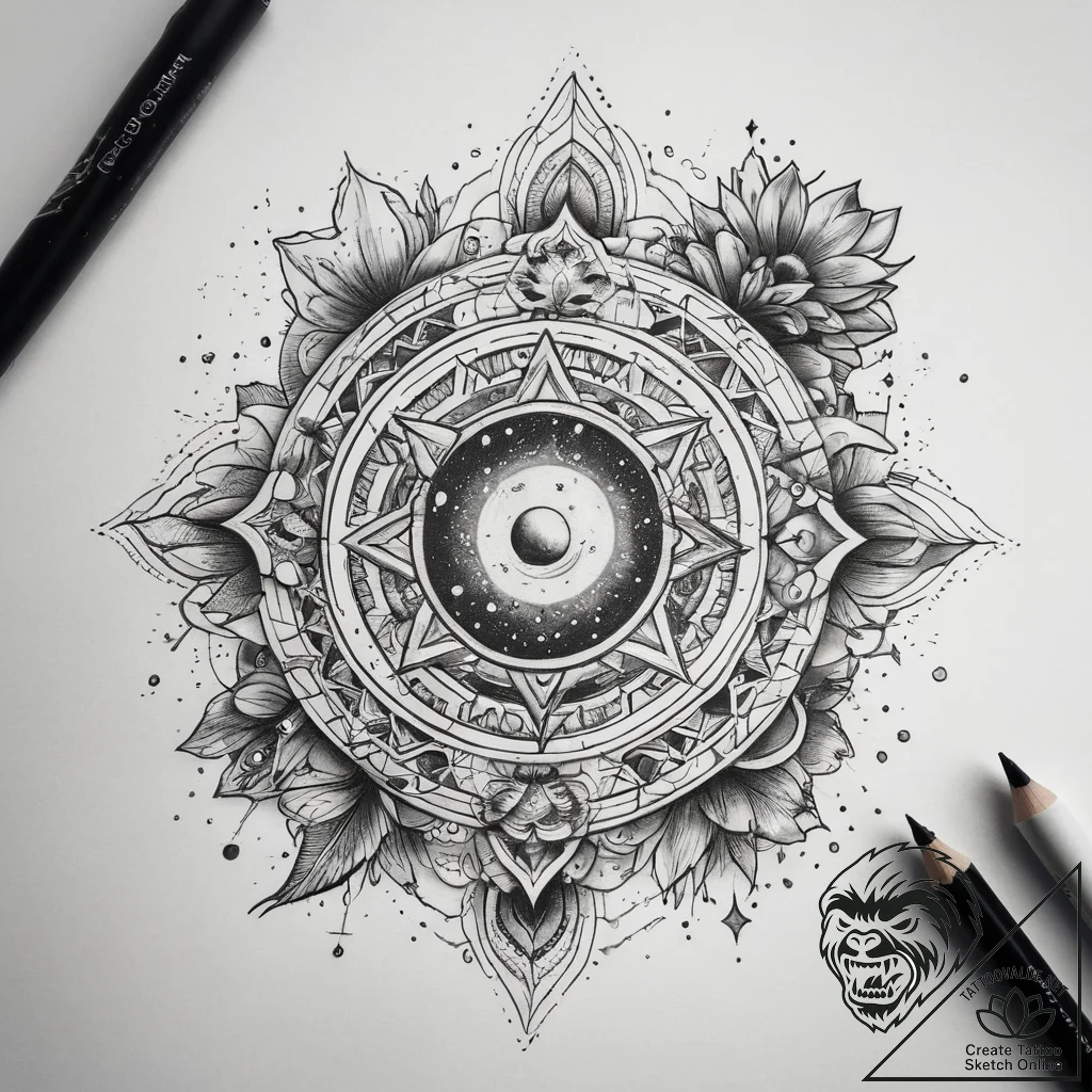 Tattoo sketch cosmic universe, tattoo flash s... - tattoo sketch (№1758588895_0, 23.09.2025 00:54) — tattoovalue.net