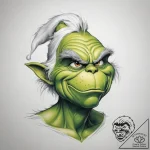 Tattoo sketch the grinch with a tail – tattoo sketch (№1758589682_0, 23.09.2025 01:08) — tattoovalue.net