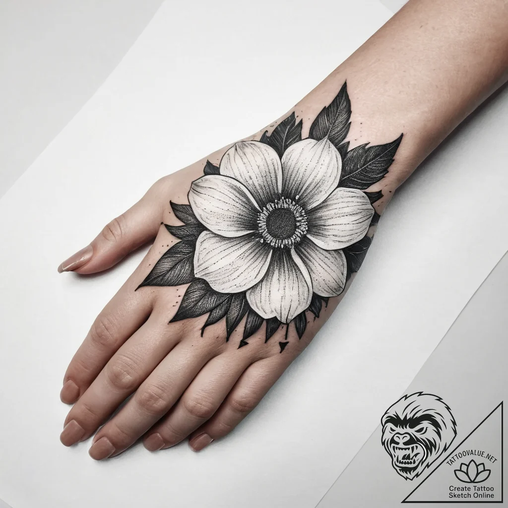Tattoo sketch hands with a flower, tattoo ske... - tattoo sketch (№1758590861_0, 23.09.2025 01:27) — tattoovalue.net