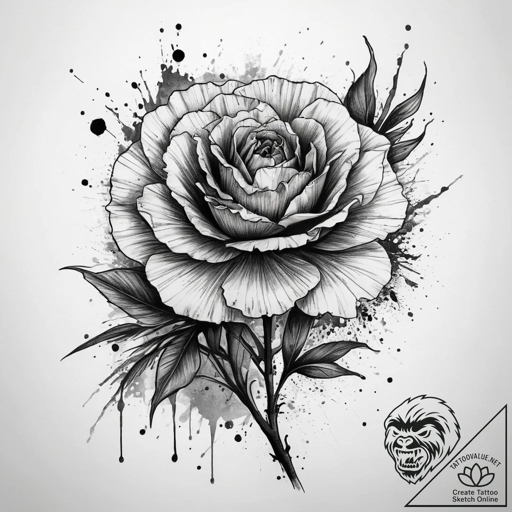 Tattoo sketch carnation flower, artistic tatt... - tattoo sketch (№1758592274_0, 23.09.2025 01:51) — tattoovalue.net