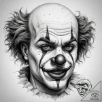 Tattoo sketch sad clown, tattoo line art, on… – tattoo sketch (№1758596605_0, 23.09.2025 03:03) — tattoovalue.net