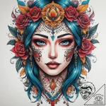 Tattoo sketch blessed portrayal, ink illustra… – tattoo sketch (№1758643538_0, 23.09.2025 16:05) — tattoovalue.net