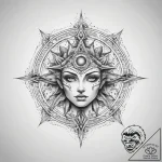 Tattoo sketch cosmic entity – tattoo sketch (№1758644908_0, 23.09.2025 16:28) — tattoovalue.net