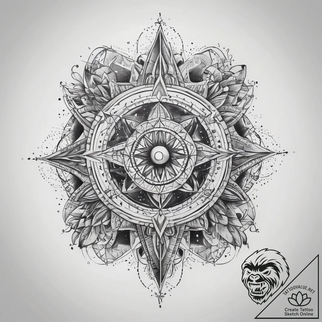 Tattoo sketch cosmic dimension - tattoo sketch (№1758645500_0, 23.09.2025 16:38) — tattoovalue.net
