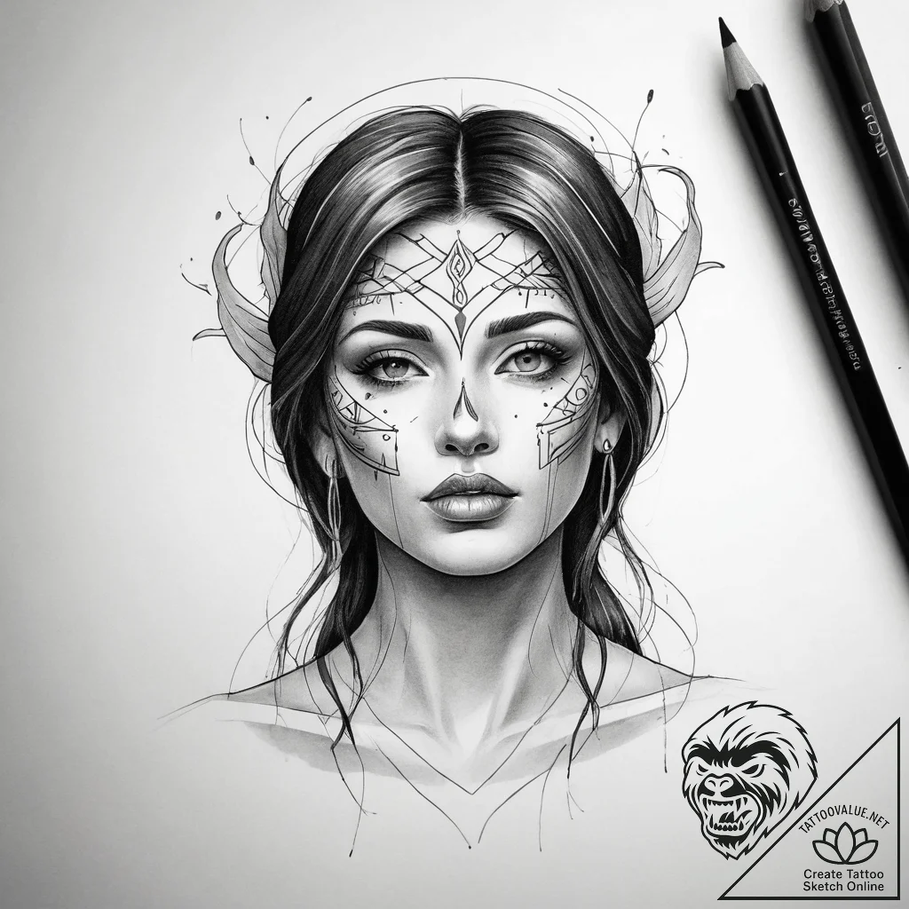 Tattoo sketch blessed figure, tattoo sketch d... - tattoo sketch (№1758648861_0, 23.09.2025 17:34) — tattoovalue.net