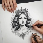 Tattoo sketch hands with a princess, artistic… – tattoo sketch (№1758649450_0, 23.09.2025 17:44) — tattoovalue.net