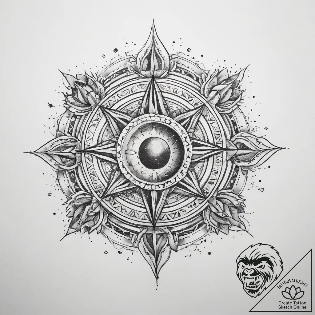 Tattoo sketch cosmic foundation - tattoo sketch (№1758650435_0, 23.09.2025 18:00) — tattoovalue.net