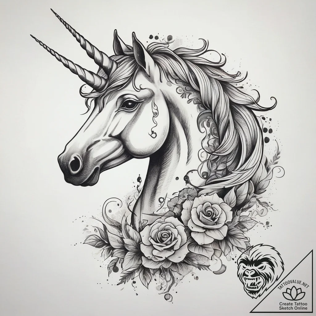 Tattoo sketch unicorn tattoo, tattoo drawing... - tattoo sketch (№1758651729_0, 23.09.2025 18:22) — tattoovalue.net