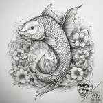 Tattoo sketch puns a carp that says “i’m a ca… – tattoo sketch (№1758653243_0, 23.09.2025 18:47) — tattoovalue.net