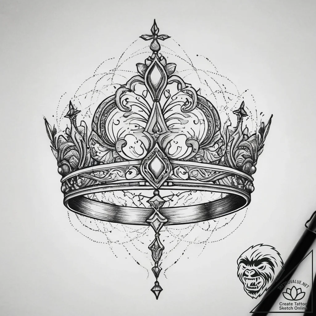 Tattoo sketch tiara tattoo, tattoo sketch des... - tattoo sketch (№1758655693_0, 23.09.2025 19:28) — tattoovalue.net