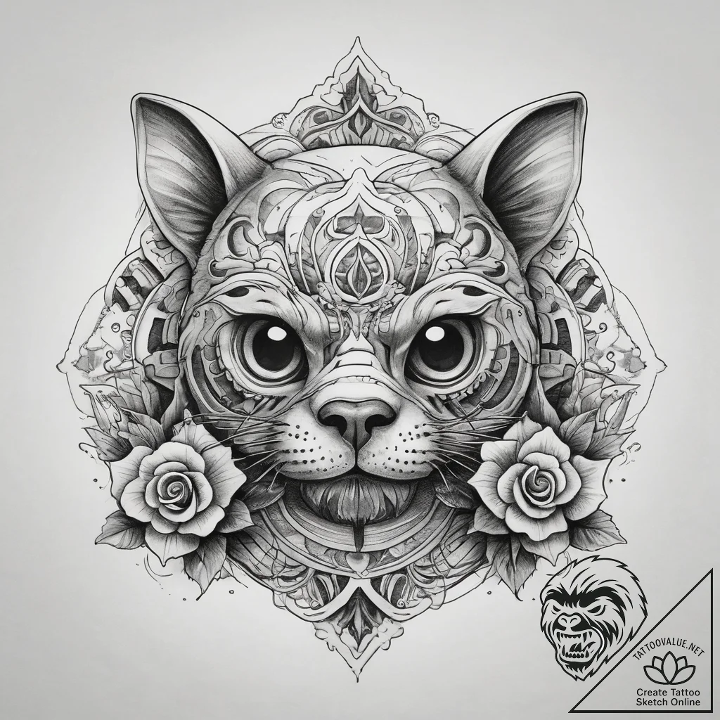 Tattoo sketch pacu, concept art for tattoo, o... - tattoo sketch (№1758656387_0, 23.09.2025 19:39) — tattoovalue.net