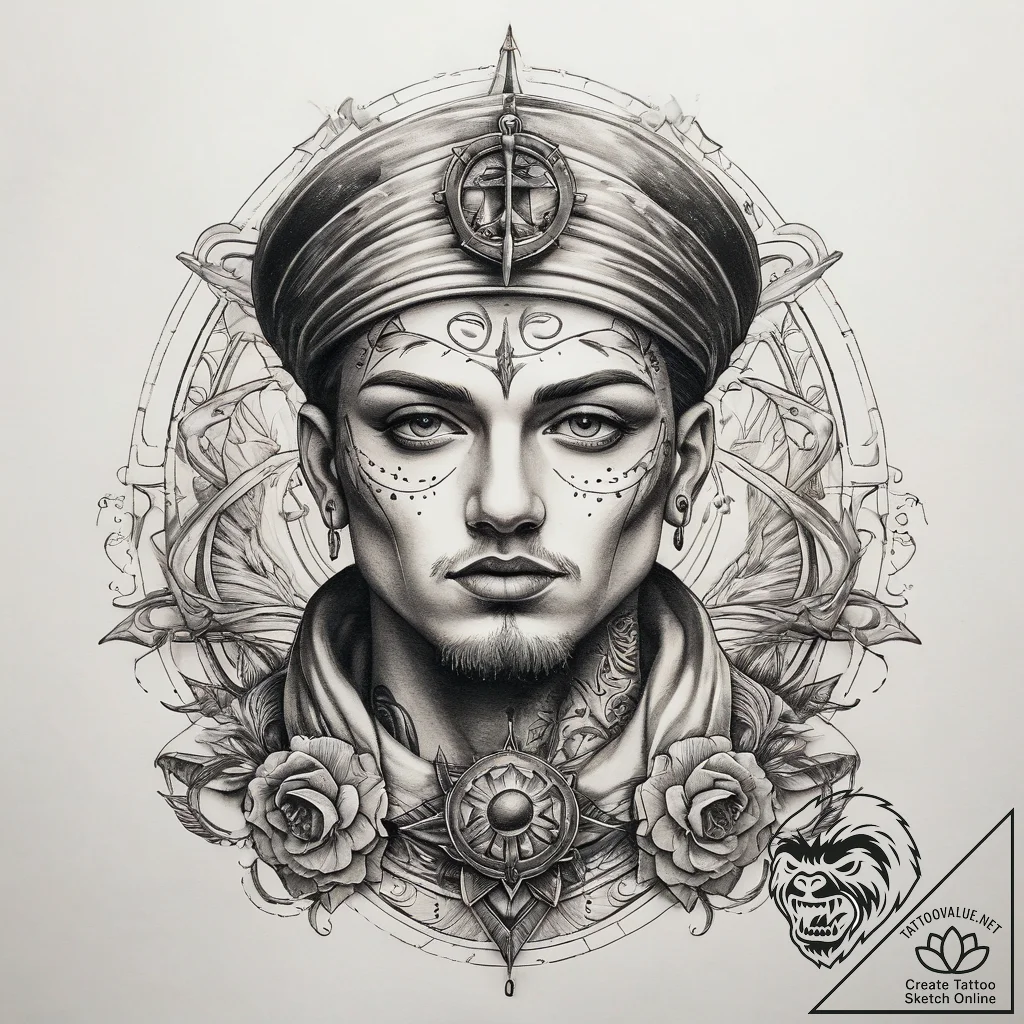 Tattoo sketch spiritual person, tattoo sketch... - tattoo sketch (№1758657589_0, 23.09.2025 19:59) — tattoovalue.net
