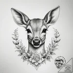 Tattoo sketch graceful fawn tattoo – tattoo sketch (№1758658184_0, 23.09.2025 20:09) — tattoovalue.net
