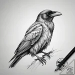 Tattoo sketch common raven, tattoo drawing ou… – tattoo sketch (№1758658383_0, 23.09.2025 20:13) — tattoovalue.net