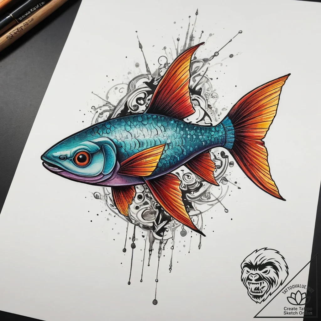 Tattoo sketch rasbora, tattoo sketch design,... - tattoo sketch (№1758658579_0, 23.09.2025 20:16) — tattoovalue.net