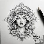 Tattoo sketch blessed scene, tattoo flash she… – tattoo sketch (№1758658972_0, 23.09.2025 20:22) — tattoovalue.net