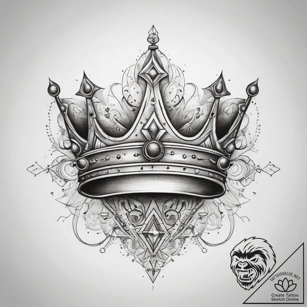 Tattoo sketch crown, concept art for tattoo,... - tattoo sketch (№1758659169_0, 23.09.2025 20:26) — tattoovalue.net