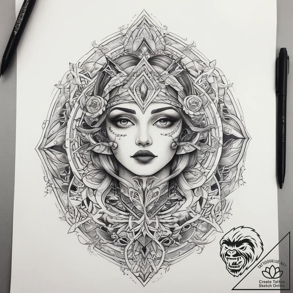 Tattoo sketch geometric date, tattoo sketch d... - tattoo sketch (№1758659759_0, 23.09.2025 20:35) — tattoovalue.net