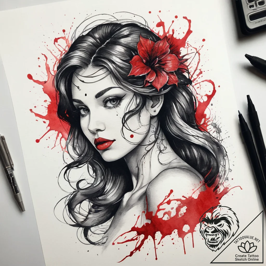 Tattoo sketch siren tattoo, artistic tattoo s... - tattoo sketch (№1758661323_0, 23.09.2025 21:02) — tattoovalue.net