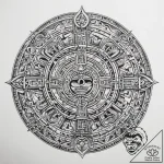 Tattoo sketch aztec calendar – tattoo sketch (№1758661711_0, 23.09.2025 21:08) — tattoovalue.net
