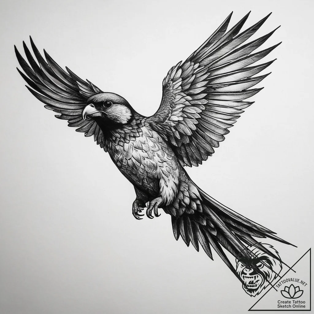 Tattoo sketch swiftlet, concept art for tatto... - tattoo sketch (№1758662101_0, 23.09.2025 21:15) — tattoovalue.net