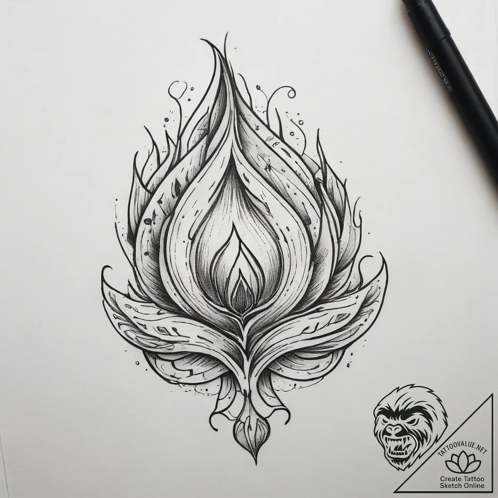 Tattoo sketch flame, tattoo drawing outline,... - tattoo sketch (№1758663073_0, 23.09.2025 21:31) — tattoovalue.net