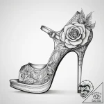 Tattoo sketch high heel with a rose, tattoo l… – tattoo sketch (№1758664625_0, 23.09.2025 21:57) — tattoovalue.net
