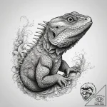 Tattoo sketch bearded dragon, ink illustratio… – tattoo sketch (№1758665209_0, 23.09.2025 22:06) — tattoovalue.net