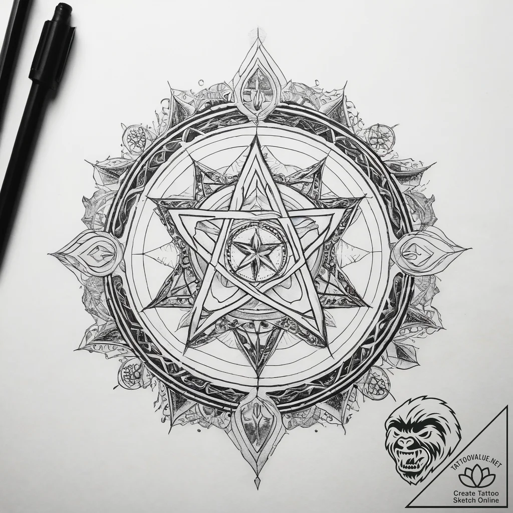 Tattoo sketch wiccan altar - tattoo sketch (№1758665403_0, 23.09.2025 22:10) — tattoovalue.net