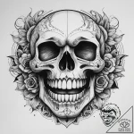Tattoo sketch laughing skull, ink illustratio… – tattoo sketch (№1758665791_0, 23.09.2025 22:16) — tattoovalue.net