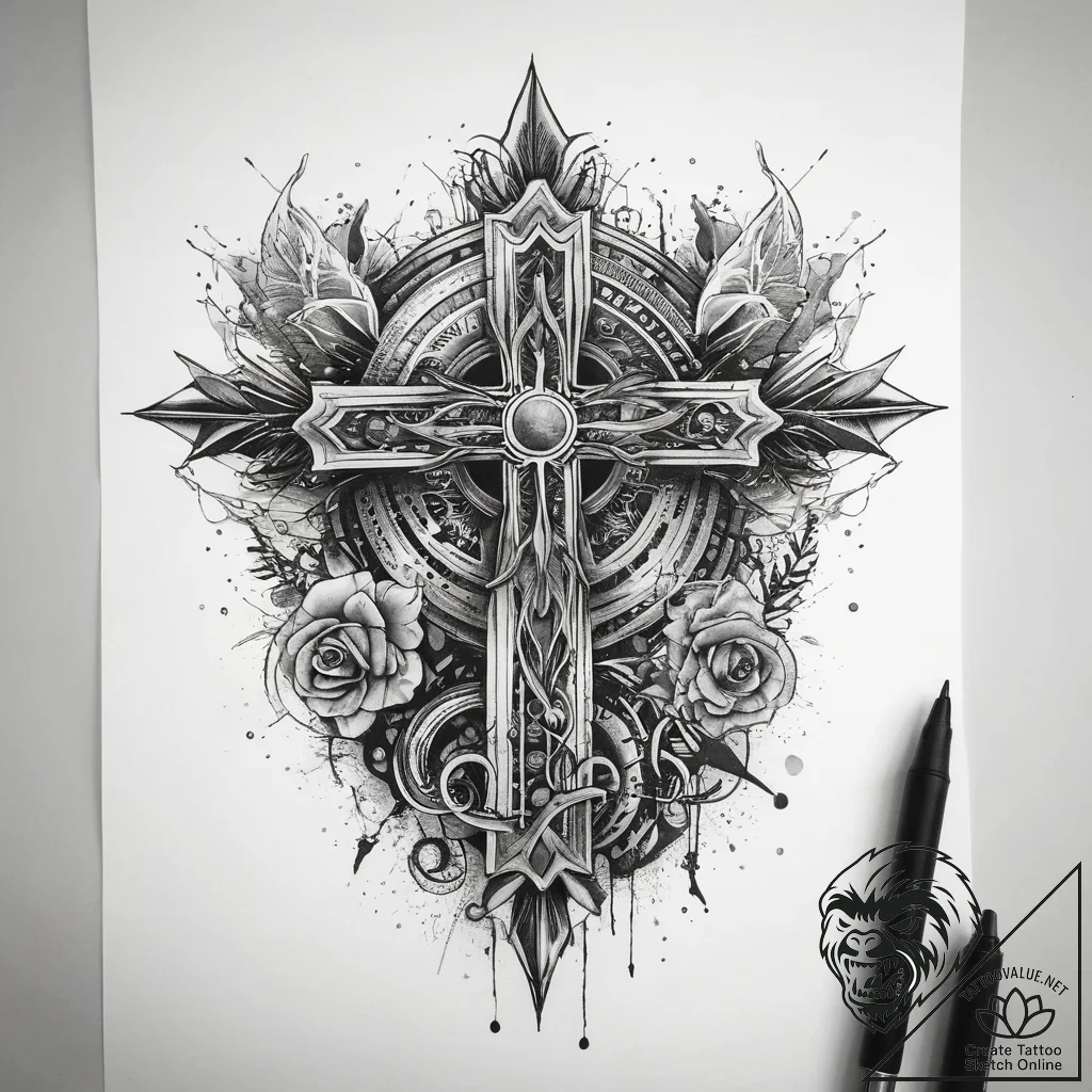 Tattoo sketch ocean, tattoo sketch design, tr... - tattoo sketch (№1758666764_0, 23.09.2025 22:32) — tattoovalue.net