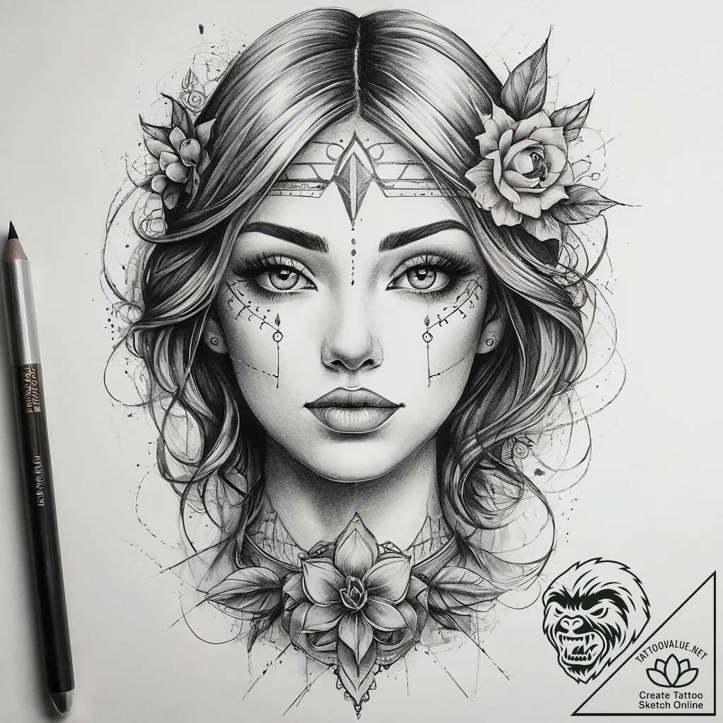 Tattoo sketch makeup, concept art for tattoo,... - tattoo sketch (№1758667352_0, 23.09.2025 22:42) — tattoovalue.net