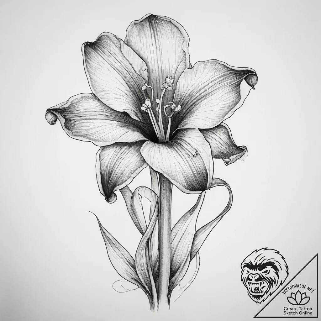 Tattoo sketch pitcher plant flower, tattoo li... - tattoo sketch (№1758667547_0, 23.09.2025 22:45) — tattoovalue.net