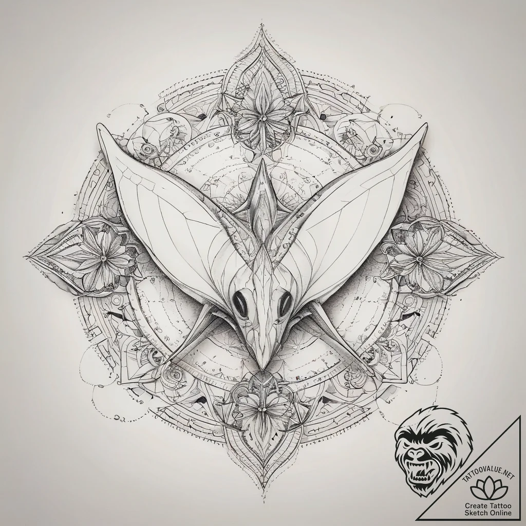 Tattoo sketch cownose ray, tattoo flash sheet... - tattoo sketch (№1758668523_0, 23.09.2025 23:02) — tattoovalue.net