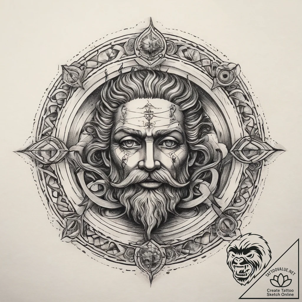 Tattoo sketch neptune symbol, ink illustratio... - tattoo sketch (№1758668911_0, 23.09.2025 23:08) — tattoovalue.net