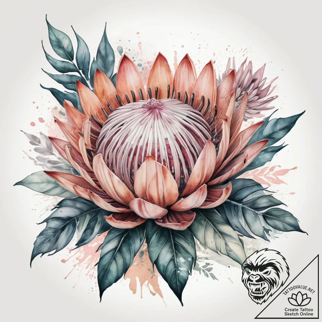 Tattoo sketch king protea, tattoo sketch desi... - tattoo sketch (№1758669691_0, 23.09.2025 23:21) — tattoovalue.net