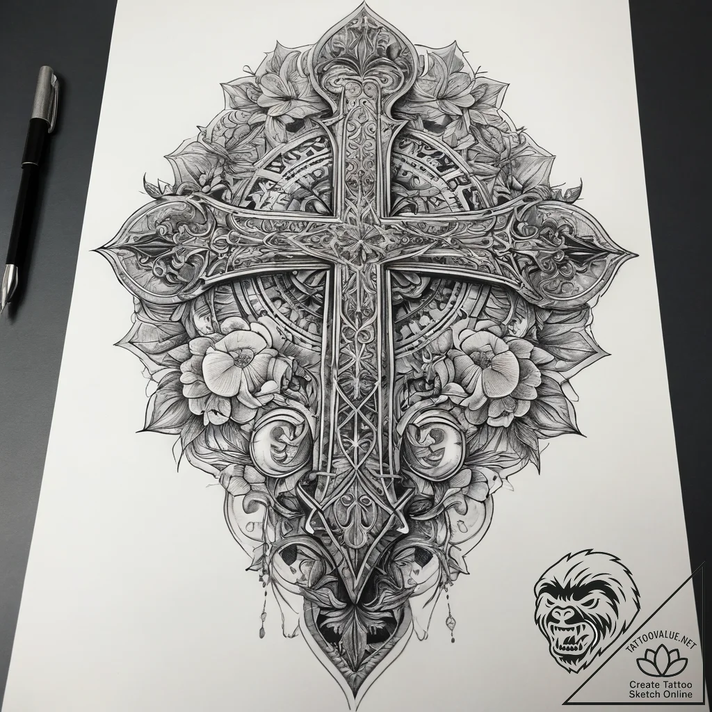 Tattoo sketch leg, ink illustration for tatto... - tattoo sketch (№1758671057_0, 23.09.2025 23:44) — tattoovalue.net