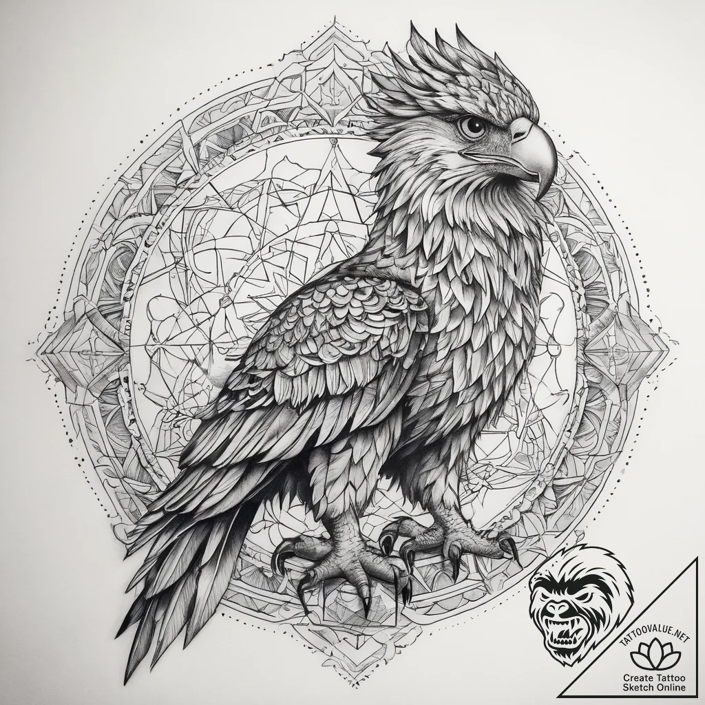 Tattoo sketch грифон, ink illustration for ta... - tattoo sketch (№1758671446_0, 23.09.2025 23:50) — tattoovalue.net