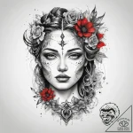 Tattoo sketch divine being, tattoo line art,… – tattoo sketch (№1758671641_0, 23.09.2025 23:54) — tattoovalue.net