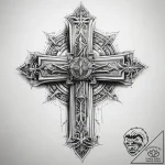 Tattoo sketch chicano крест – tattoo sketch (№1758672225_0, 24.09.2025 00:03) — tattoovalue.net