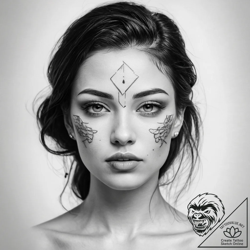 Tattoo sketch face - tattoo sketch (№1758672614_0, 24.09.2025 00:10) — tattoovalue.net