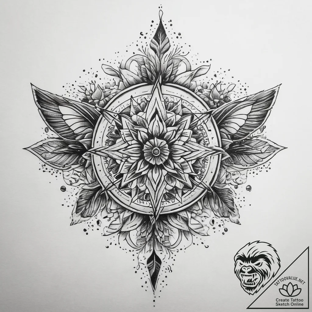 Tattoo sketch mystical spring, concept art fo... - tattoo sketch (№1758672808_0, 24.09.2025 00:13) — tattoovalue.net