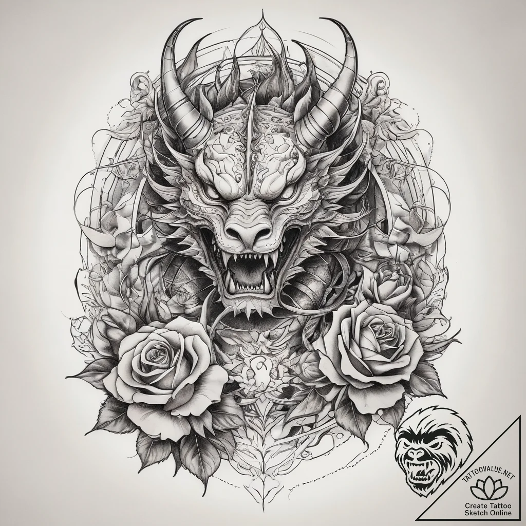 Tattoo sketch cosmic dragon, artistic tattoo... - tattoo sketch (№1758673197_0, 24.09.2025 00:19) — tattoovalue.net