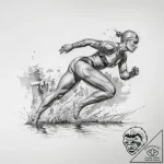 Tattoo sketch swimming race starting blocks – tattoo sketch (№1758673392_0, 24.09.2025 00:23) — tattoovalue.net